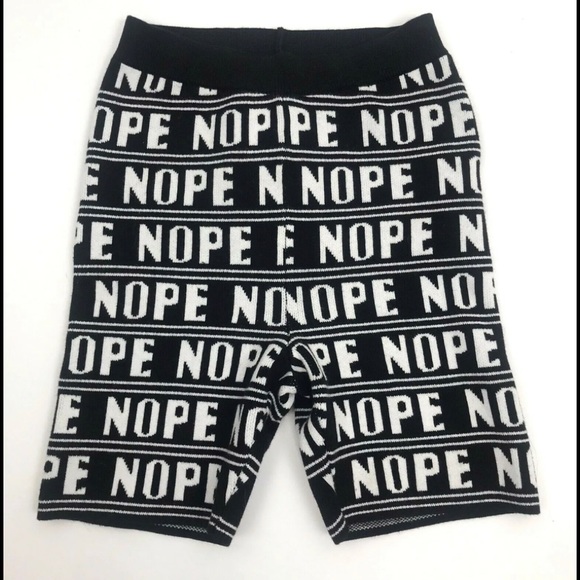 Urban Outfitters NOPE Sweater Biker Shorts Black/White Knit Women Sz XS NWOT - Picture 1 of 8